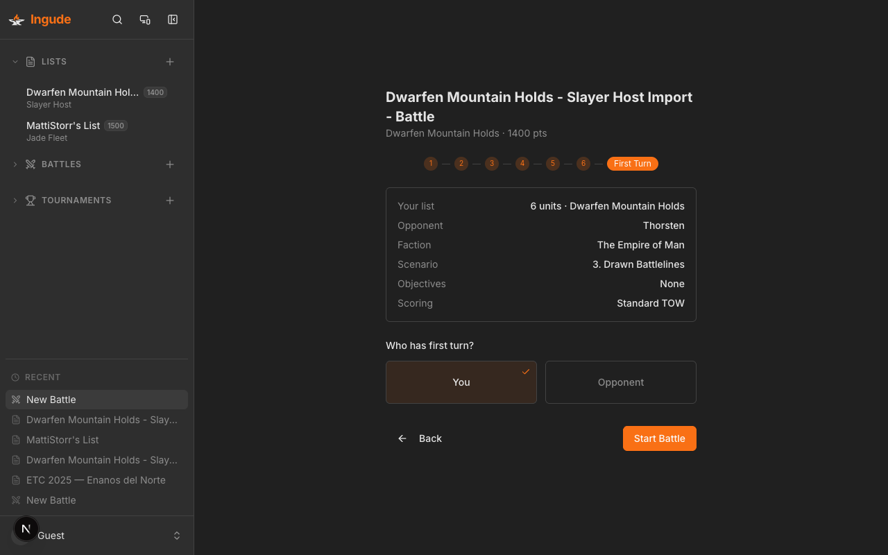 Setup wizard - first turn step