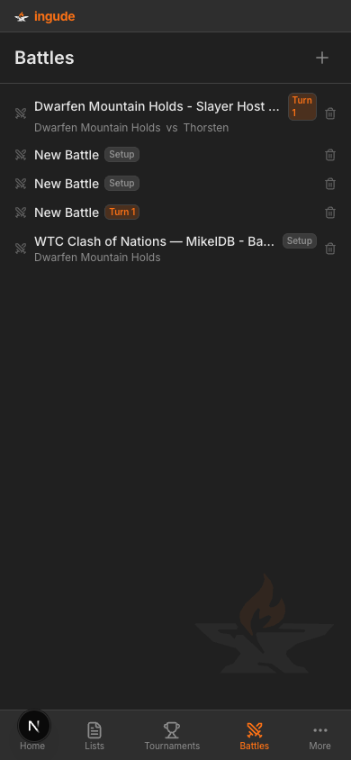 Battles library on mobile