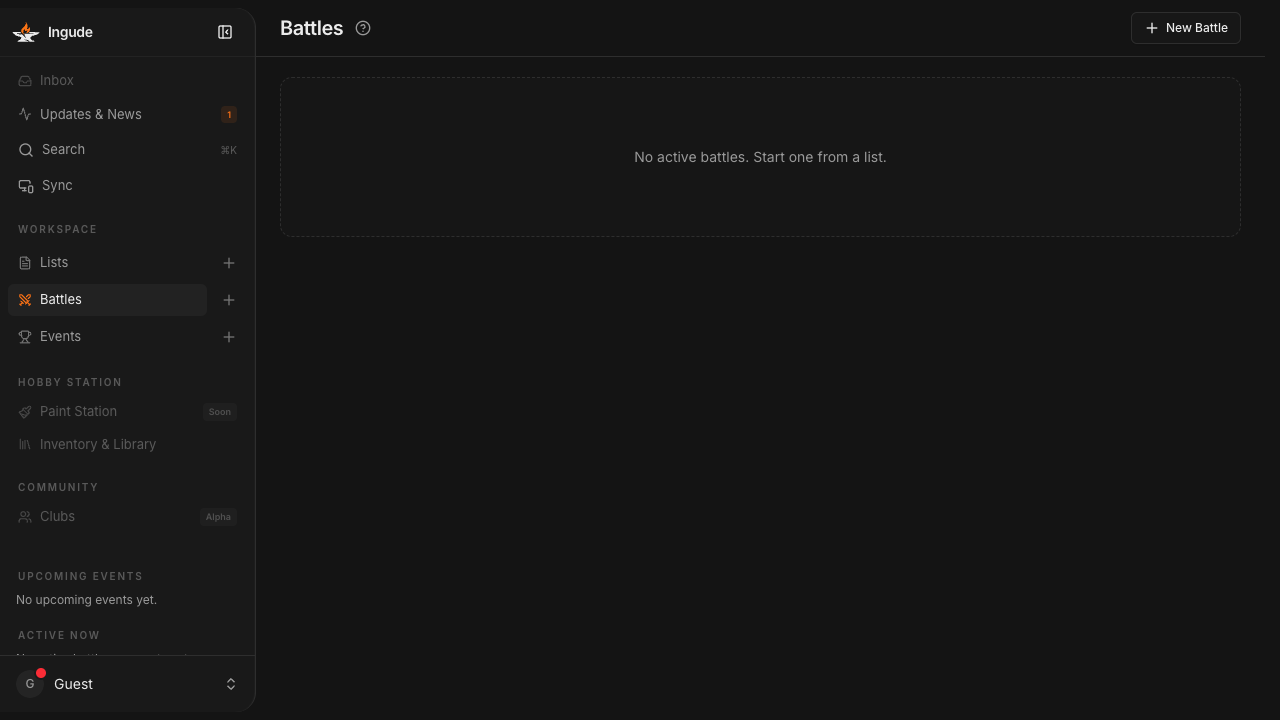 Battles library on desktop