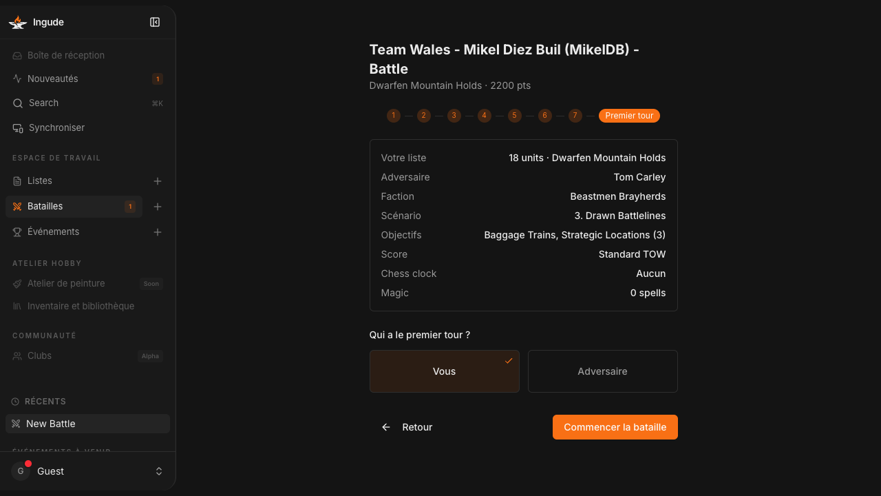 Assistant de configuration - premier tour