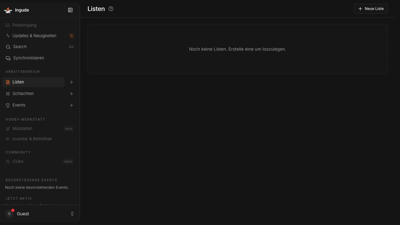 Listenbibliothek mit Import-Schaltfläche
