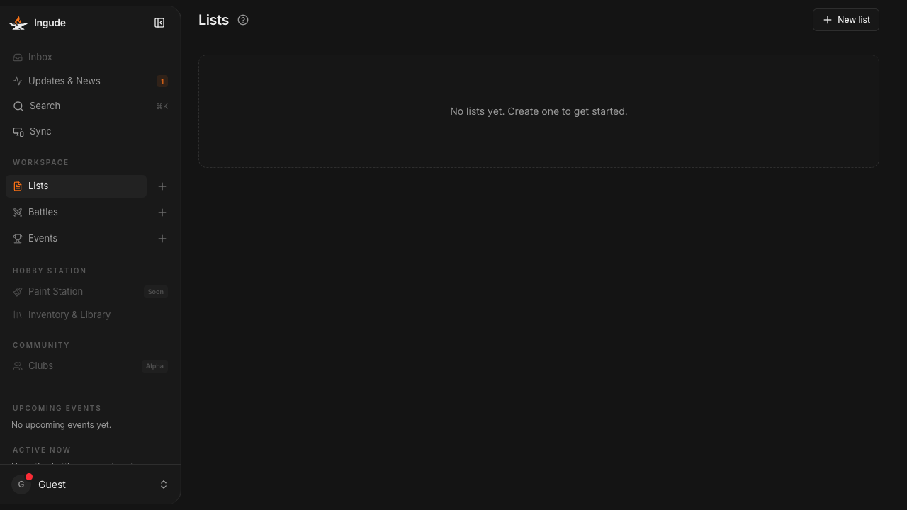Lists library with Import button