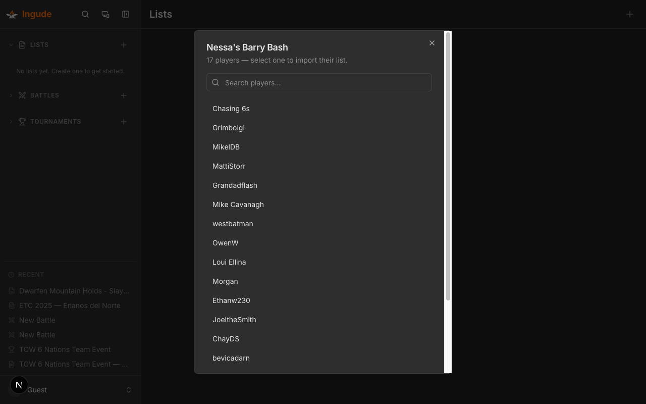URL import - player selection
