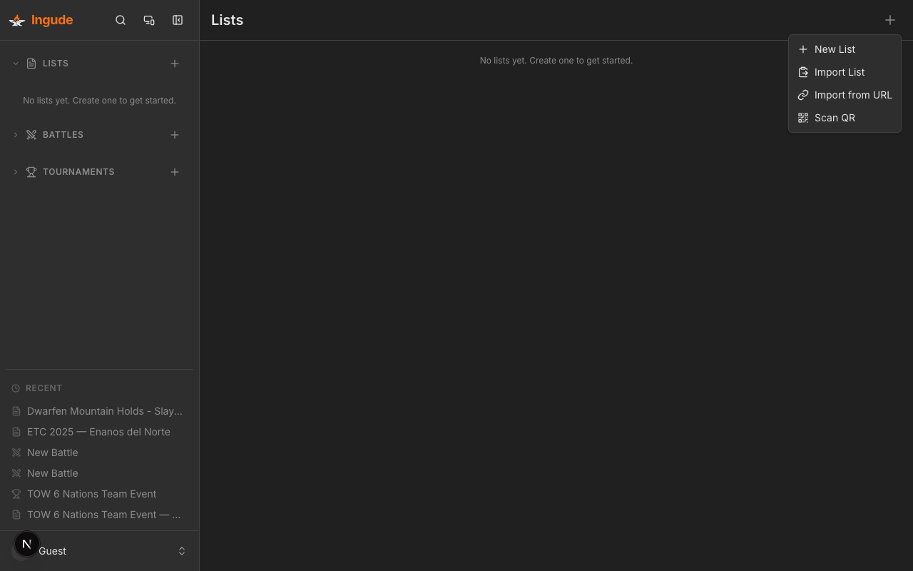 Lists library with Import button