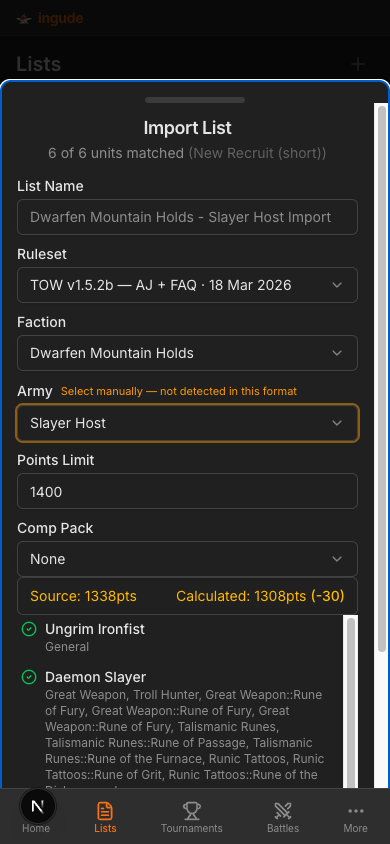 Import sheet on mobile - preview step