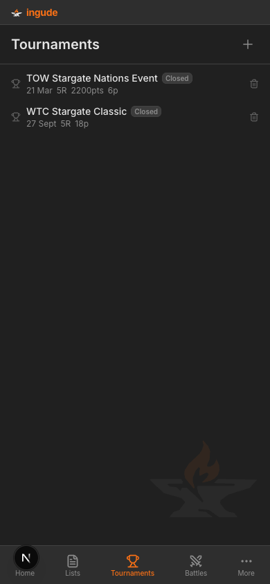 Events list on mobile